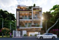 Storey 3story townhouse foyer keralahouseplanner