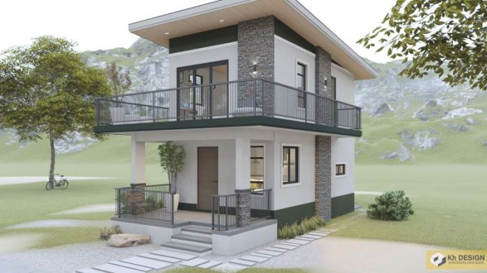 Desain rumah tingkat samping