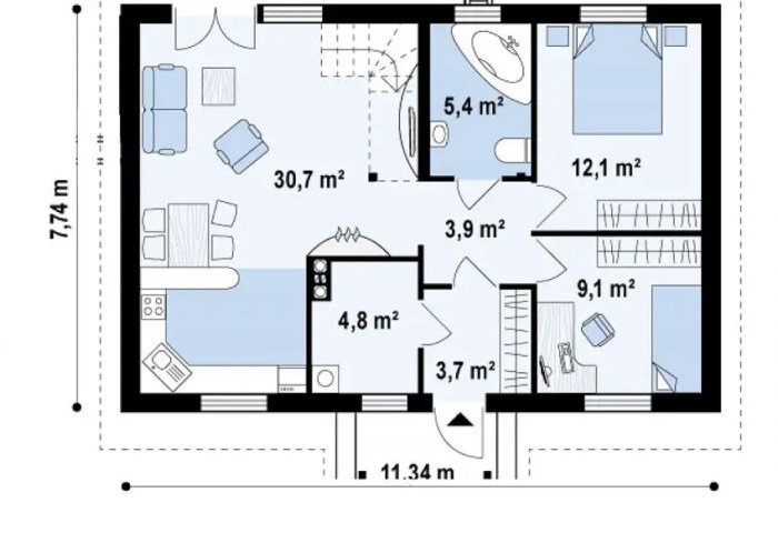 Desain rumah type 72 3 kamar